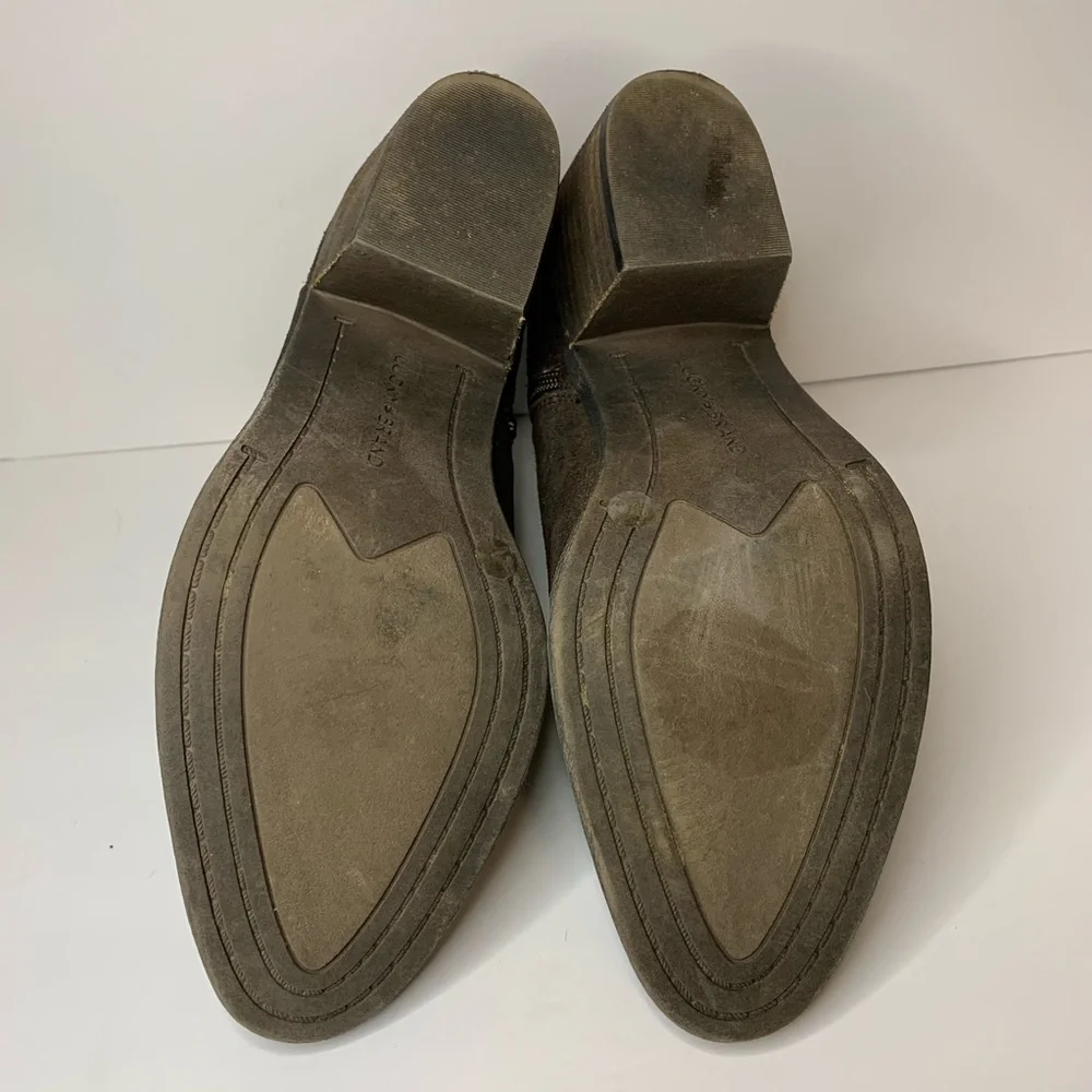 Lucky Brand Natania 9 medium bootie bracken suede zip moto western